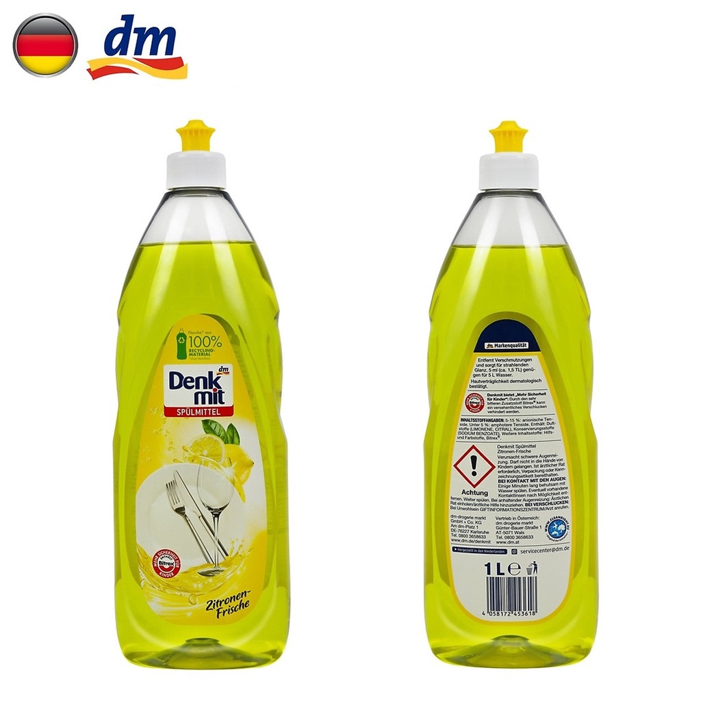 Nước rửa bát Denkmit Hương chanh Zitronen-Frische dung tích 1000ml