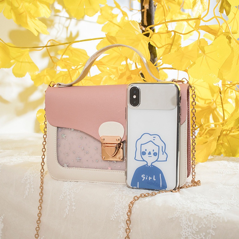 Túi Đeo Chéo Vai Hình Vuông Nhỏ Họa Tiết Ngôi Sao Phong Cách Dành Cho Sinh Nhật