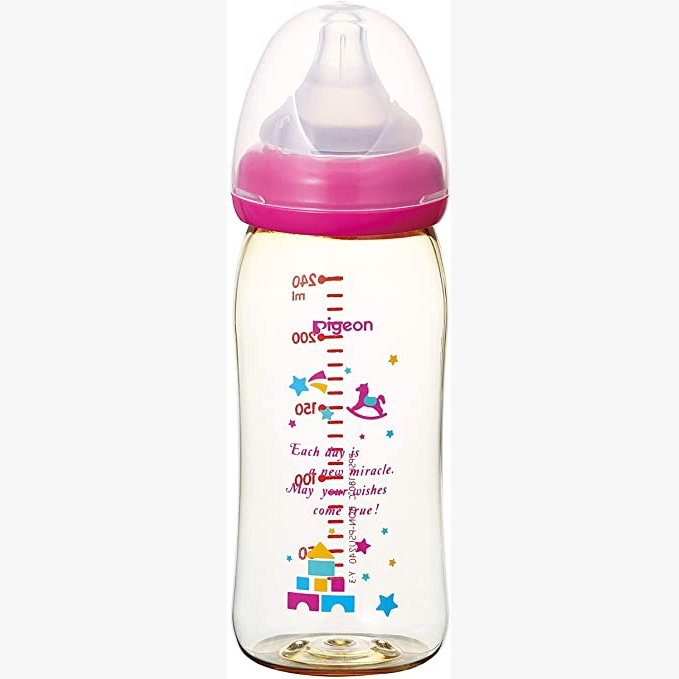 Bình Sữa Pigeon Cổ Rộng PPSU Plus 160ml (S)/ 240ml (M) Kèm Núm Vú Silicon