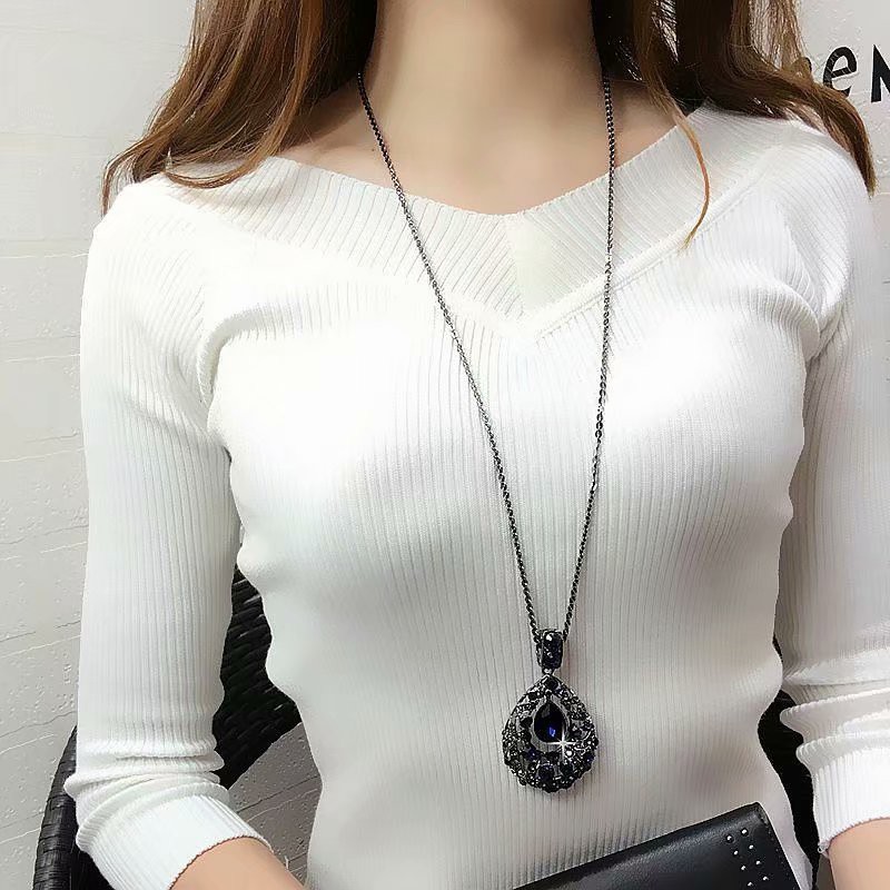 Dây chuyền giọt nước đính đá lấp lánh damdutiecmaxi2019