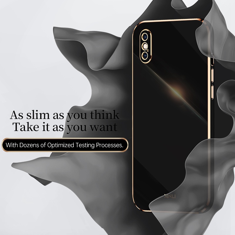 Ốp điện thoại silicone mềm chống sốc 6D sang trọng cho For iPhone X Xr Xs Max 7 8 6 6s Plus SE 2020 TPU lưng viền vuông trọng dành