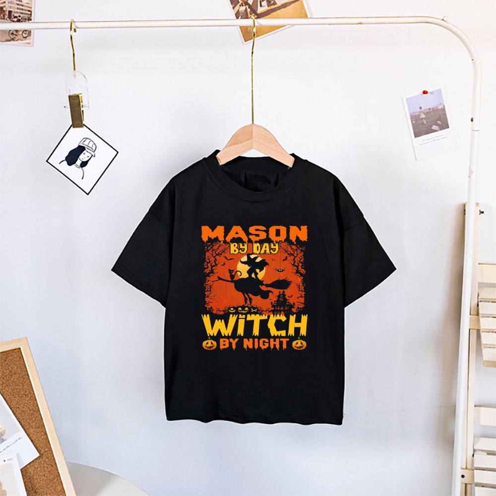 Áo Thun t-Shirt Tay Ngắn Cổ Tròn In Hình halloween Dành Cho Trẻ Em