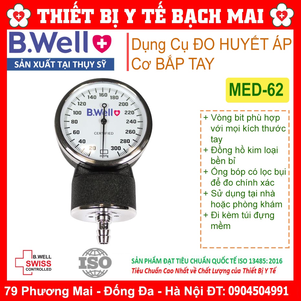 [Chính Hãng Thuỵ Sĩ] Dụng Cụ Đo Huyết Áp Cơ BWell MED-62