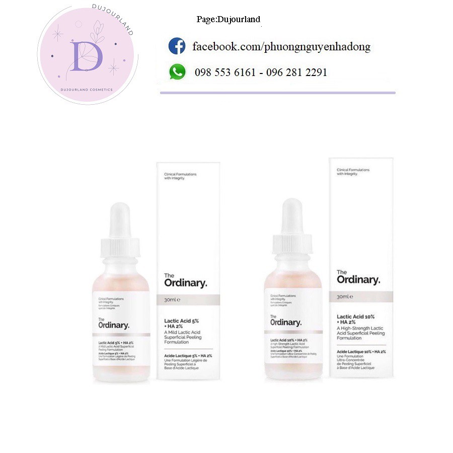 (Bill Canada)Tinh chất Serum Sáng Da Lactic Acid 5% ,10% +HA -The Ordinary