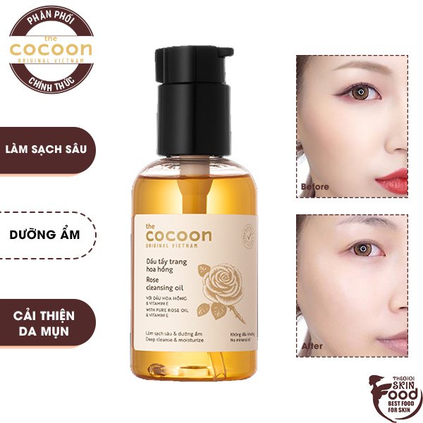 Dầu Tẩy Trang Tinh Dầu Hoa Hồng Chưng Cất The Cocoon Rose Cleansing Oil 140ml