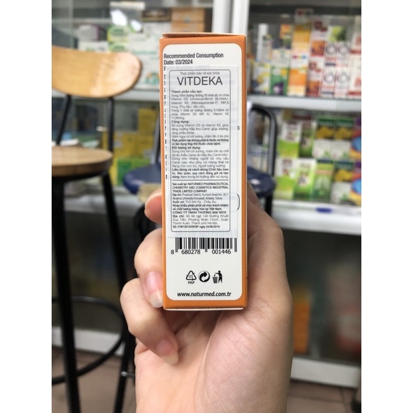 Vitamin Vitdeka k2 d3 Lineabon k2 d3 dạng xịt giúp hấp thu canxi nhập khẩu Italia dung tích 10ml