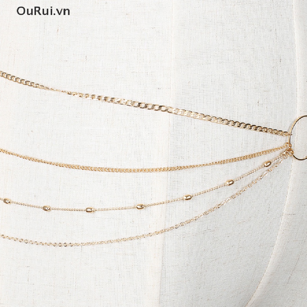 Dây Xích Đeo Hông Nhiều Tầng Màu Vàng Phong Cách Bohemian Thời Trang Cho Nữ