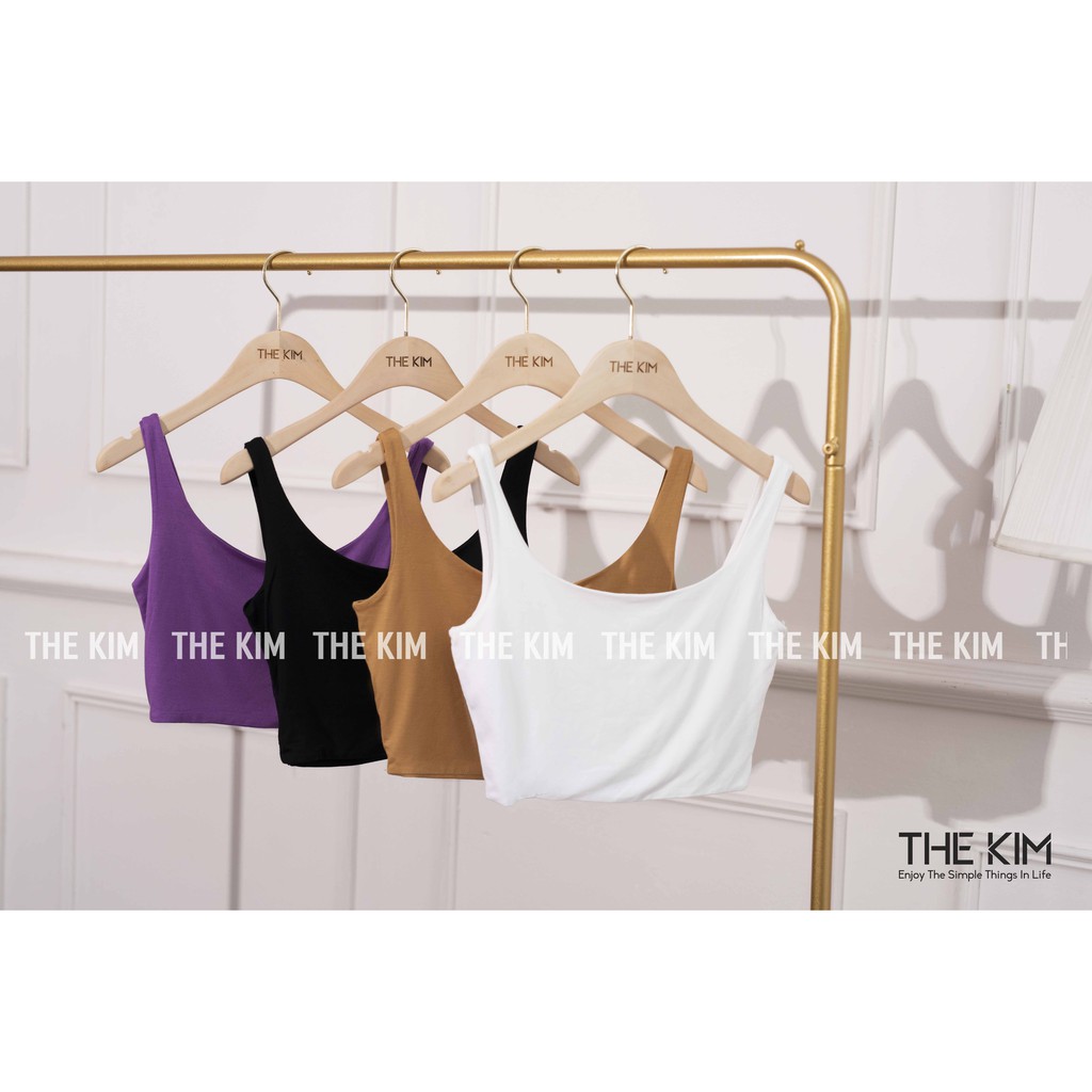 Áo hai dây croptop cổ U chất cotton may 2 lớp vải , áo thun body dáng lửng A108 The Kim | BigBuy360 - bigbuy360.vn