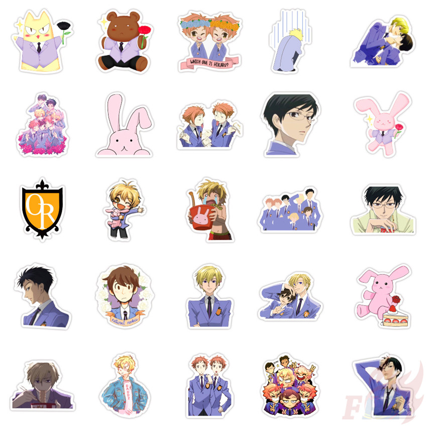 Set 100 miếng dán phong cách anime Ouran High School Host Club Series A - Fujioka Haruhi thời trang hỗn hợp DIY