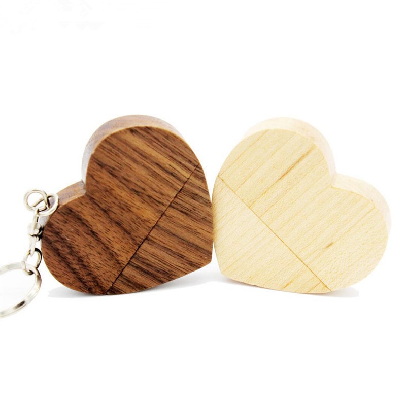 Usb Lưu Trữ Thẻ Nhớ 8gb 16gb 32gb 64GB Bằng Gỗ Hình Trái Tim
