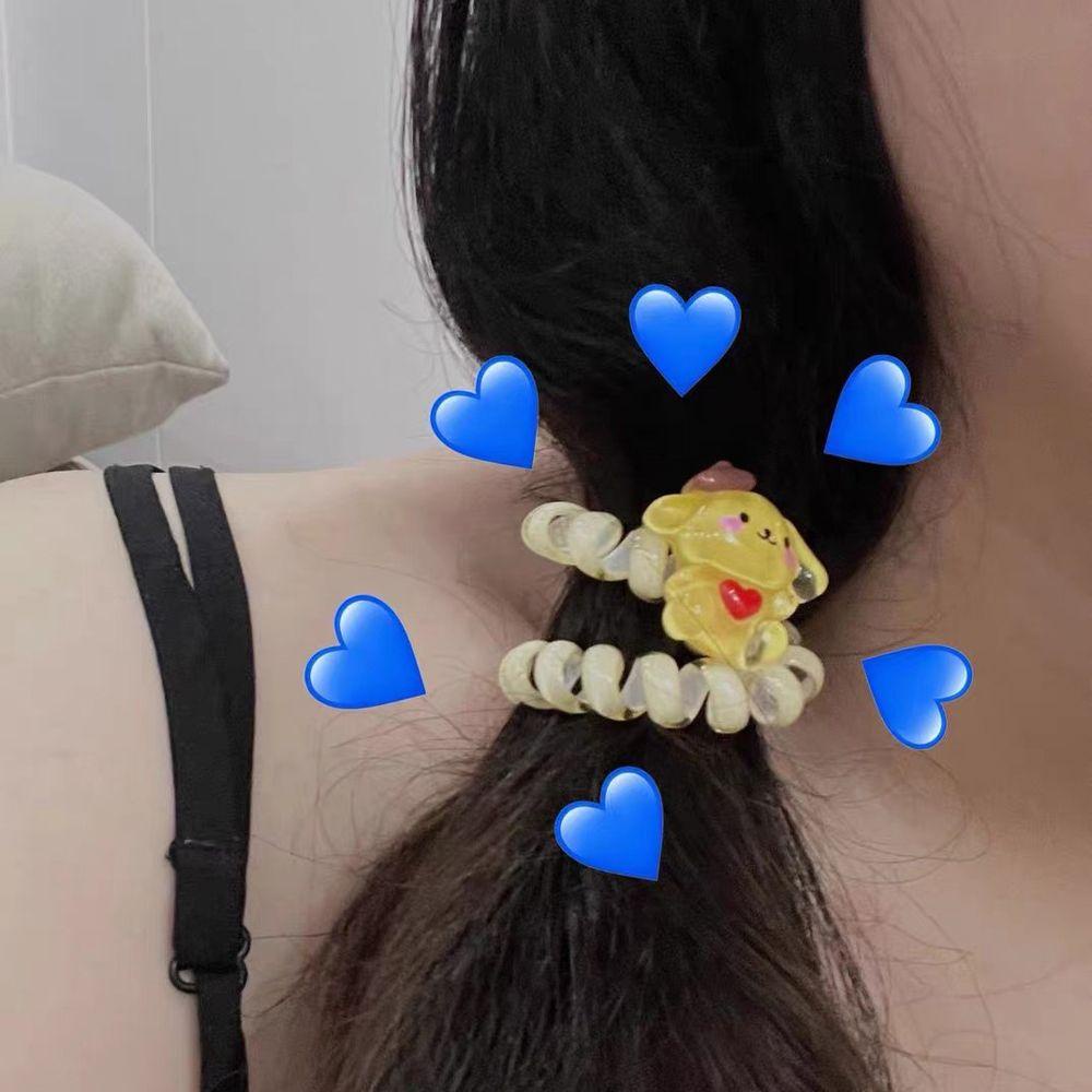 Dây Cột Tóc Scrunchies In Họa Tiết Hoạt Hình Chó Mèo Kuromi Kitty Melody Ngọt Ngào Cho Nữ