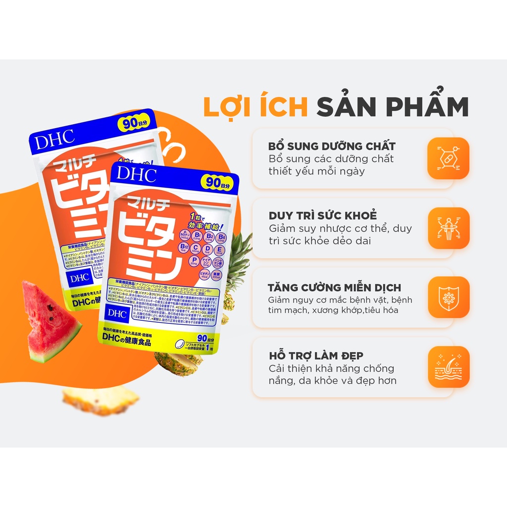 Viên uống DHC Nhật Bản Multi Vitamin Tổng Hợp 90 viên 90 Ngày 30 Ngày - Bổ Sung Vitamin Tổng Hợp