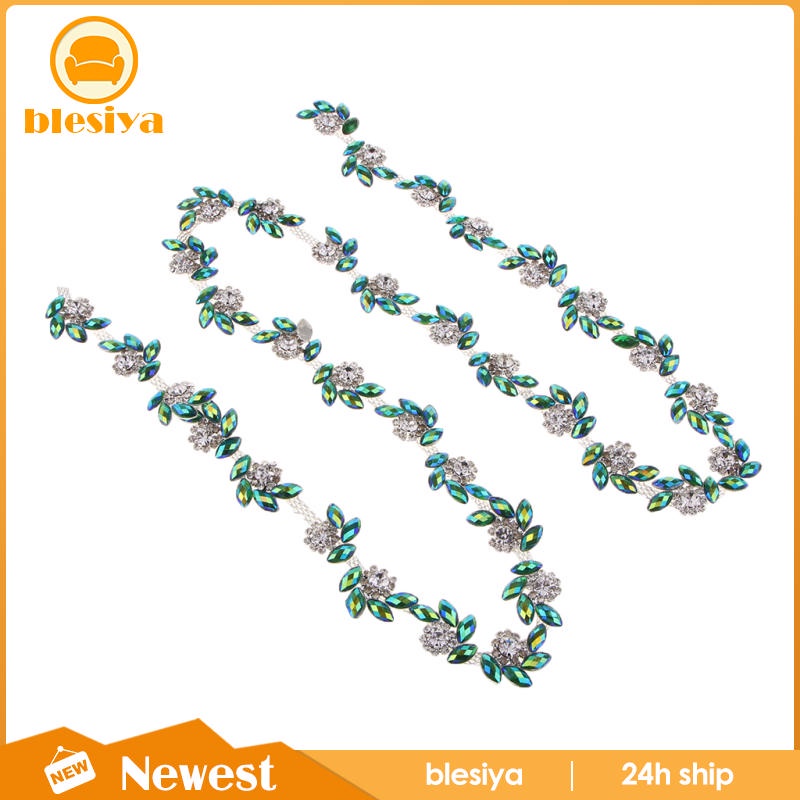 Cuộn Dây Ruy Băng Hạt Pha Lê AB 1 Yard Màu Xanh Lá Dùng Trang Trí