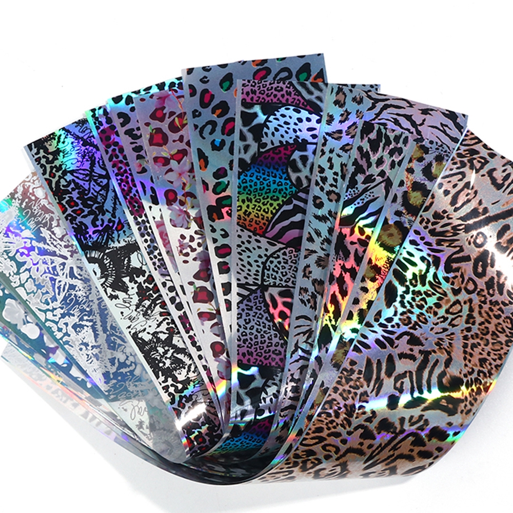 [Hàng mới về] Set 10 tờ miếng dán chuyển trang trí móng tay nghệ thuật 3D thời trang