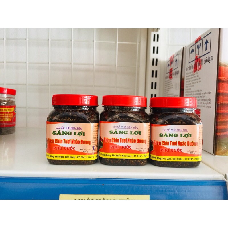 Tiêu chín tươi ngào đường SÁNG LỢI 200gr