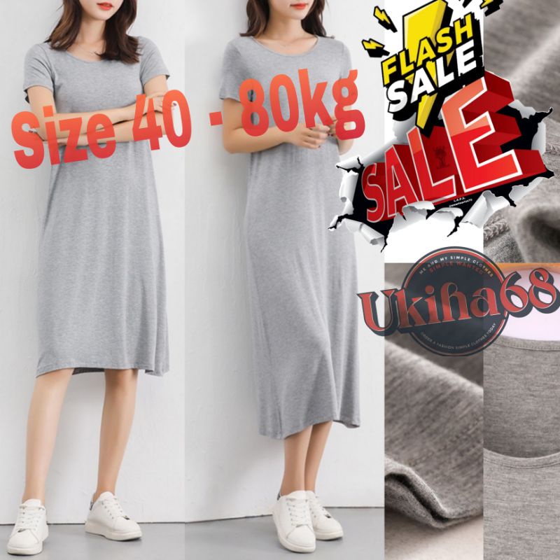 Ukiha68VÁY ĐẦM NGỦ NGẮN TAY CỔ TRÒN BASIC MỀM MỊN THOÁNG KHÍ,CO GIÃN 4 CHIỀU DỄ CHỊU