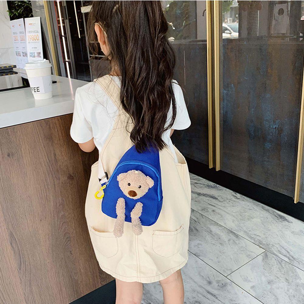 Túi Đeo Chéo Ngực / Đeo Trước Ngực Bằng Vải Bông Sức Chứa Lớn Hình Gấu Hoạt Hình Dễ Thương