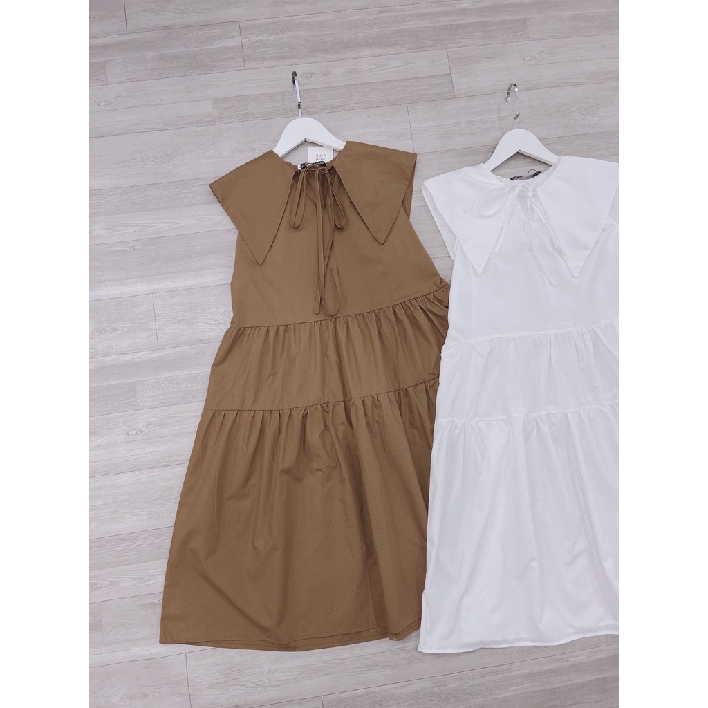 Váy suông 3 tầng maxi cổ chờm đầm thô mát 2 màu xịn mịn-MINXY SHOP | BigBuy360 - bigbuy360.vn