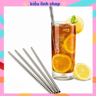 Set 2 ống hút inox kèm cọ rửa thân thiện môi trường 2241 KIỀU LINH STORE