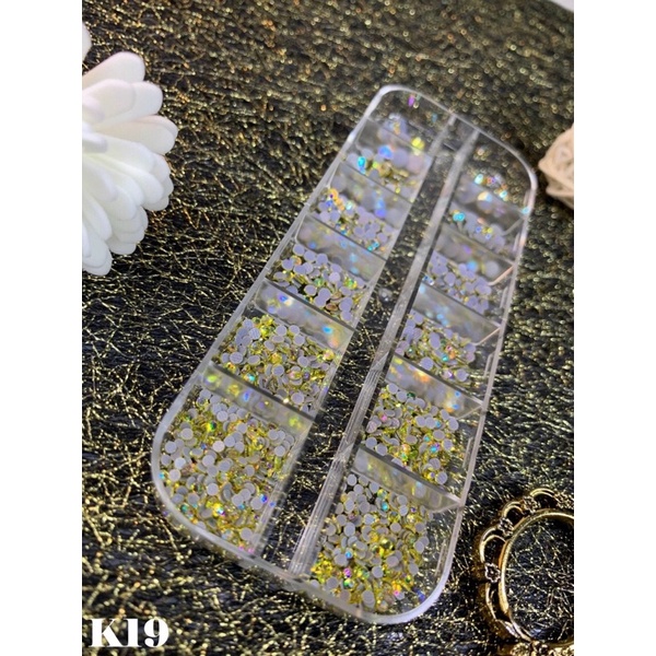 đá khay chân keo mix size