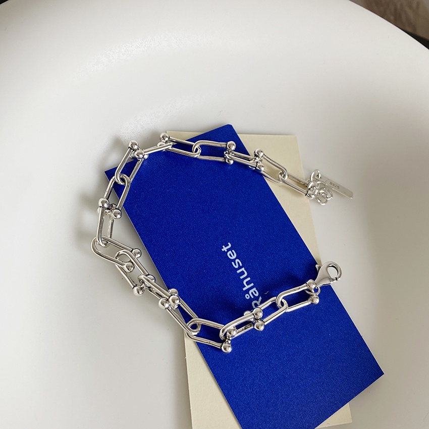 Vòng Tay Dây Xích Dạng Chữ U Đơn Giản Thời Trang Cho Nam Nữ