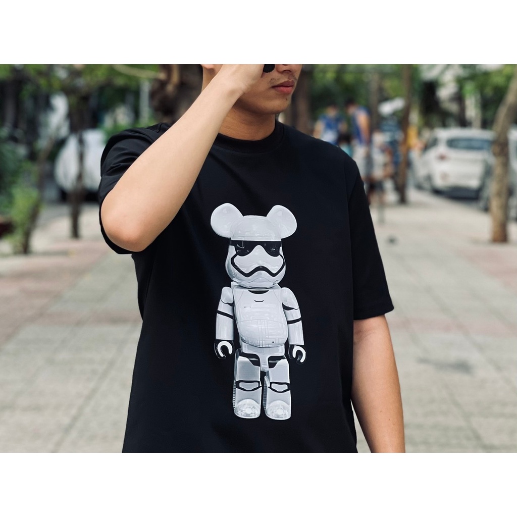HOT Áo thun nam nữ tay lỡ cổ tròn UNISEX - form rộng in hình robot chuột, 100% chất COTTON xịn mềm mịn thoáng mát_K054