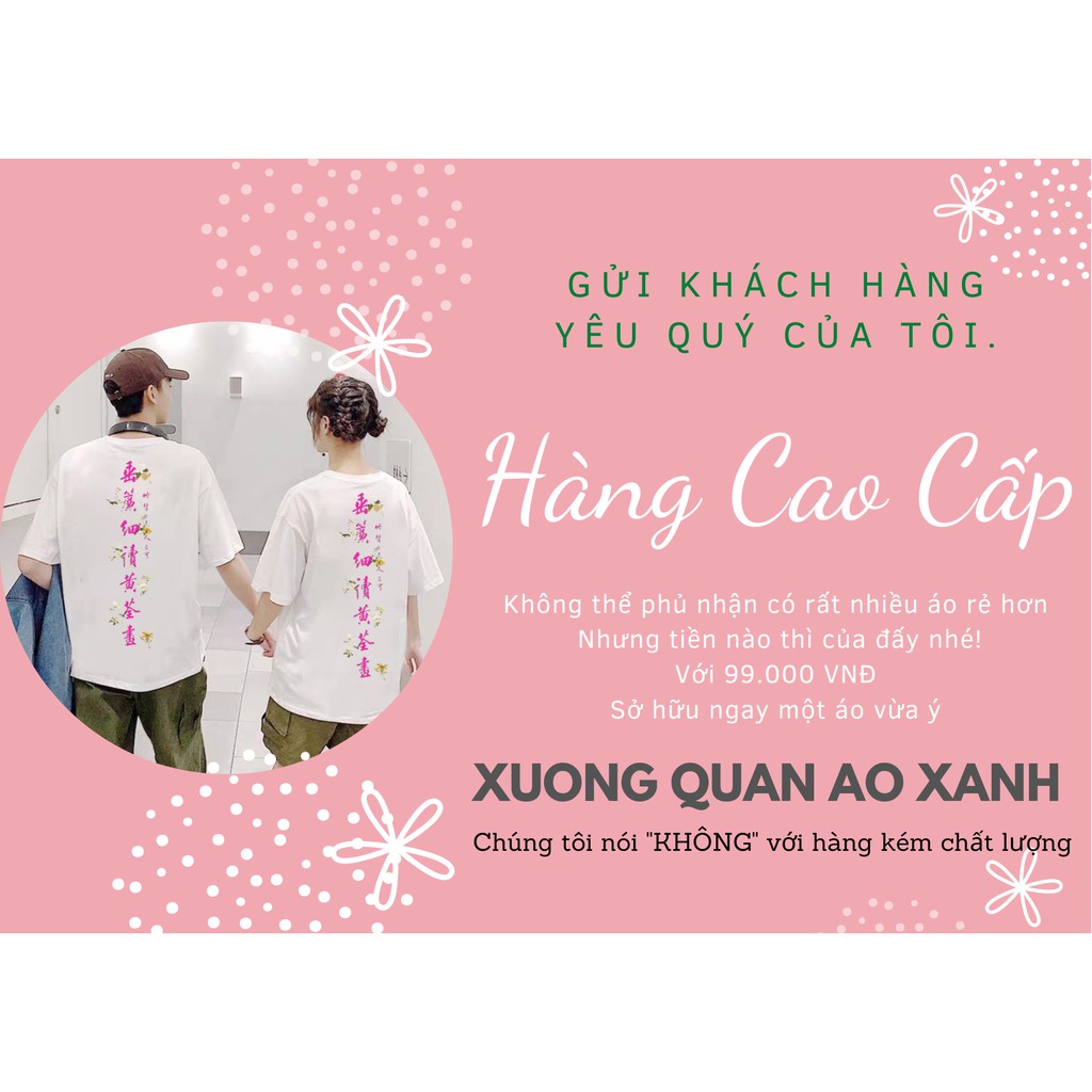 [HÀNG CAO CẤP] ÁO CẶP CHỮ TRUNG QUỐC - MẪU ĐỒ ĐÔI - THUN TAY LỠ UNISEX PHỐI HỒNG MÀU ĐEN TRẮNG