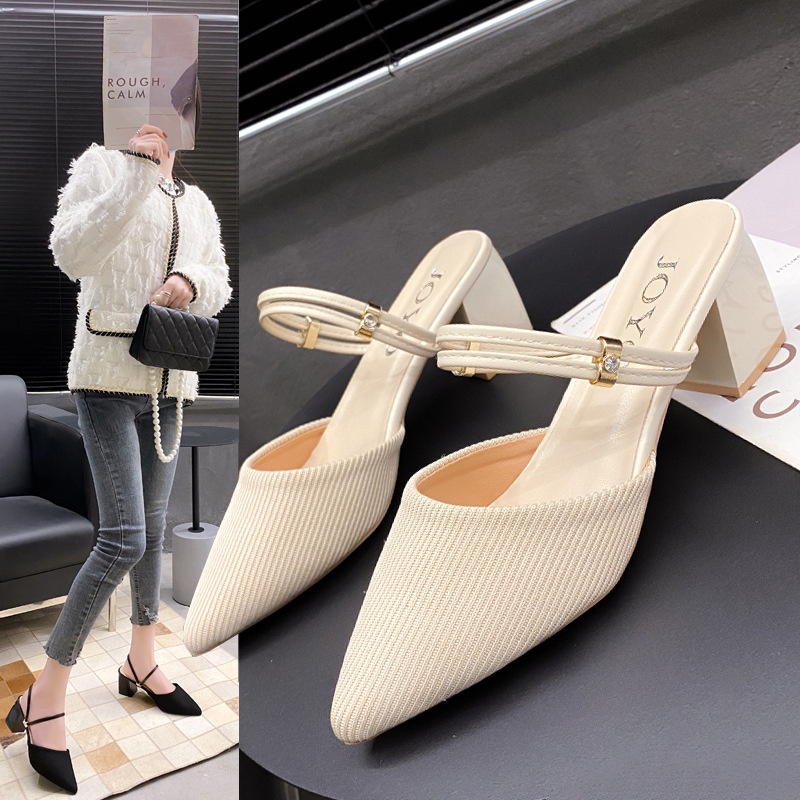 Giày Sục Nữ  Size Lớn 41-43 Quai Dây 2 cách mang hàng Quảng Châu Phong Cách Thanh Lịch