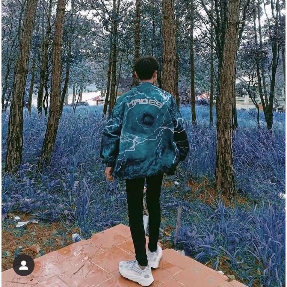 Áo khoác dù 3D PHẢN QUANG dành cho nam cho nữ in chữ HADES, jacket form rộng unisex XUAK SHOP