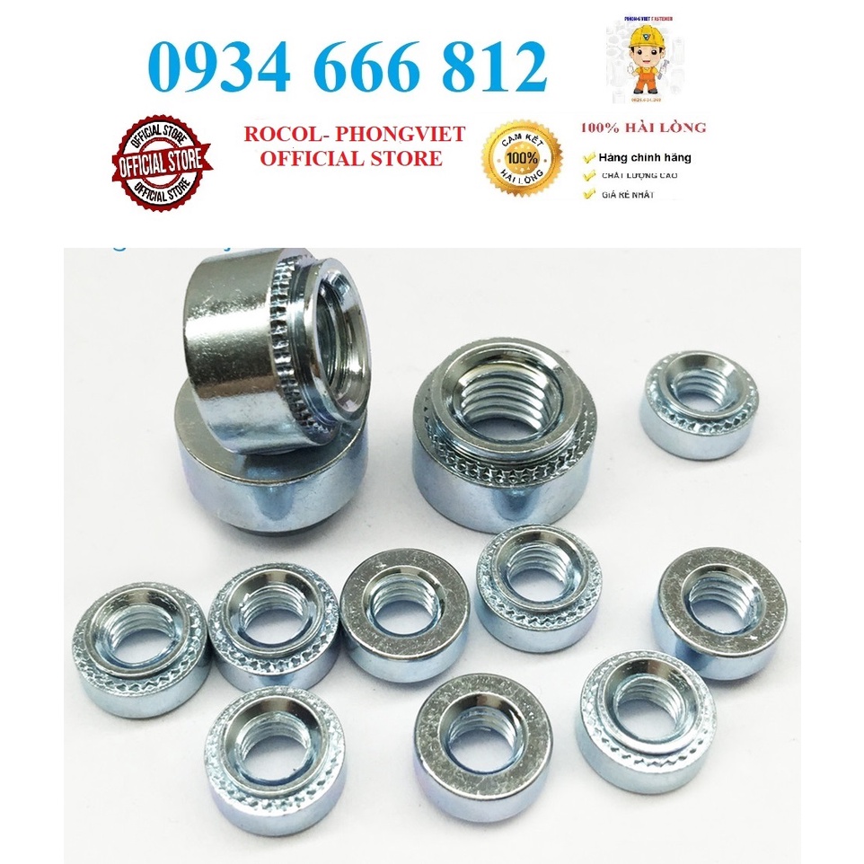 Set 50c Pem tán dập M8-1 M8-2 thép mạ