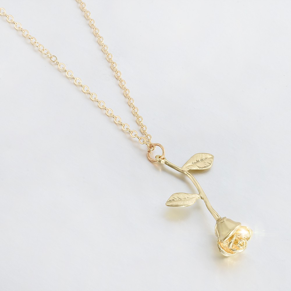 【sweet】Fashion woman Charm delicate Rose Flower Pendant Necklace wedding gift jewelry
