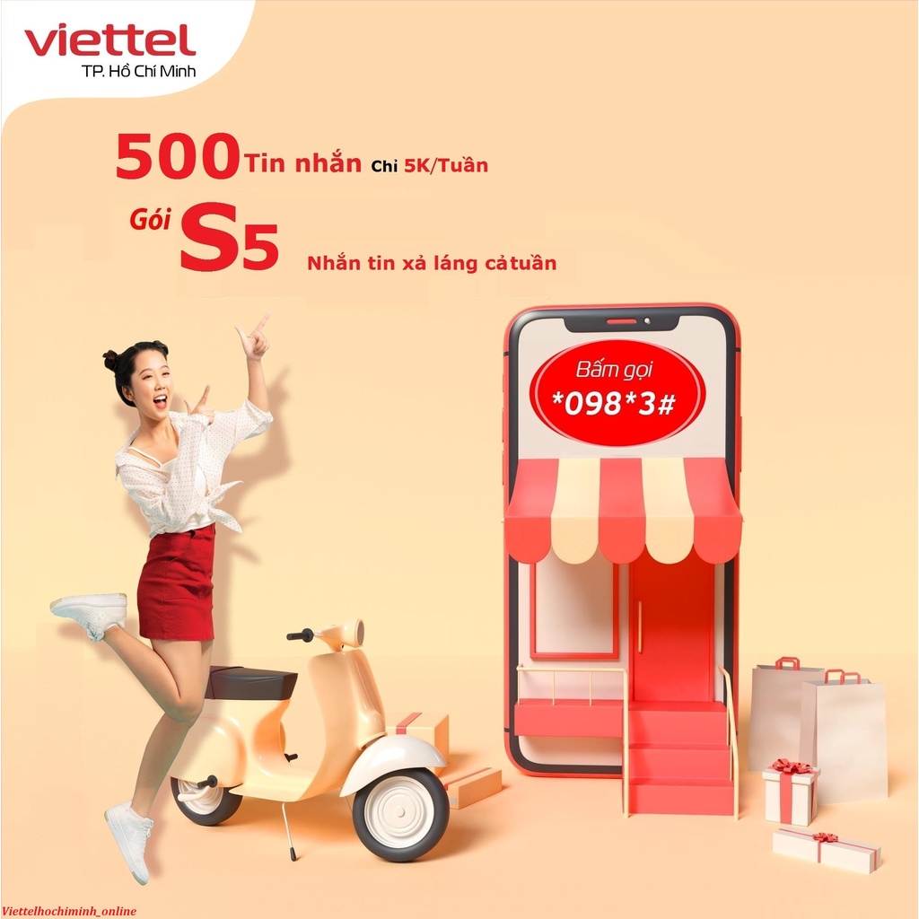 Sim 4G Viettel gói S5 nhắn tin thoải mái cả tuần không lo mất phí Hót