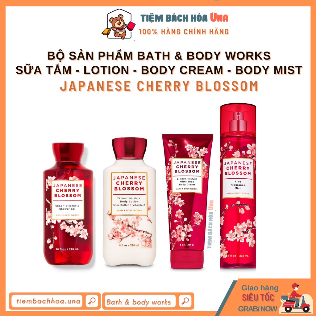 [Bill US]  Japanese Cherry Blossom | Bộ Sản Phẩm sữa tắm dưỡng thể xịt thơm toàn thân Bath and Body Works (BBW)