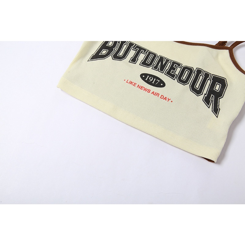 Áo Tank Top Hở Lưng In Chữ Phong Cách Đường Phố Cá Tính Cho Nữ