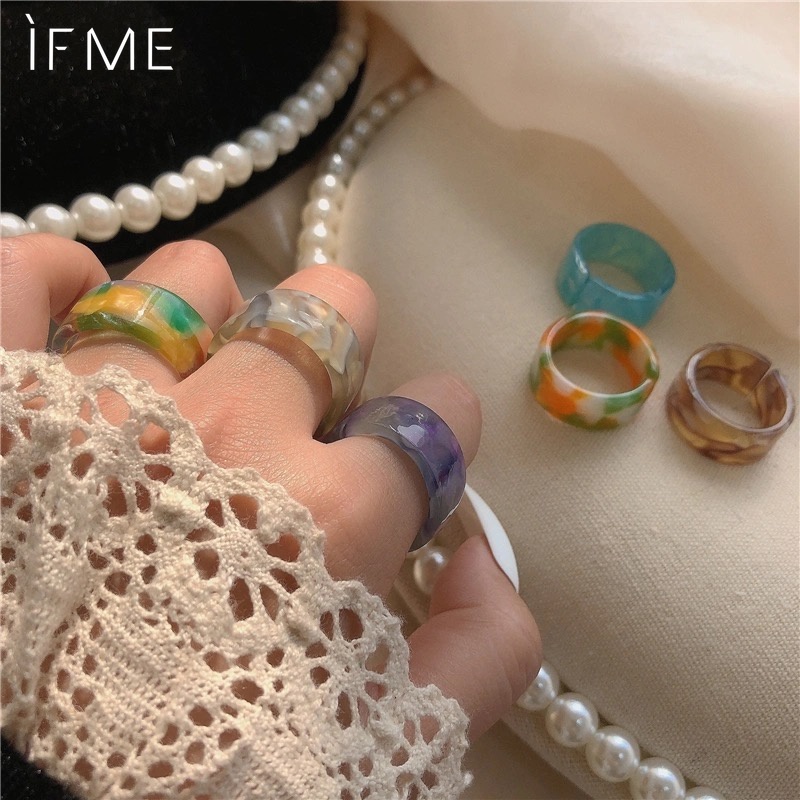 IF ME Bộ 5 Nhẫn Đeo Ngón Tay Phong Cách Cổ Điển Thời Trang Hàn Quốc Sành Điệu Cho Nữ