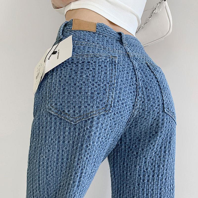 Quần Jeans ống rộng lưng cao thời trang mùa hè mới cho nữ