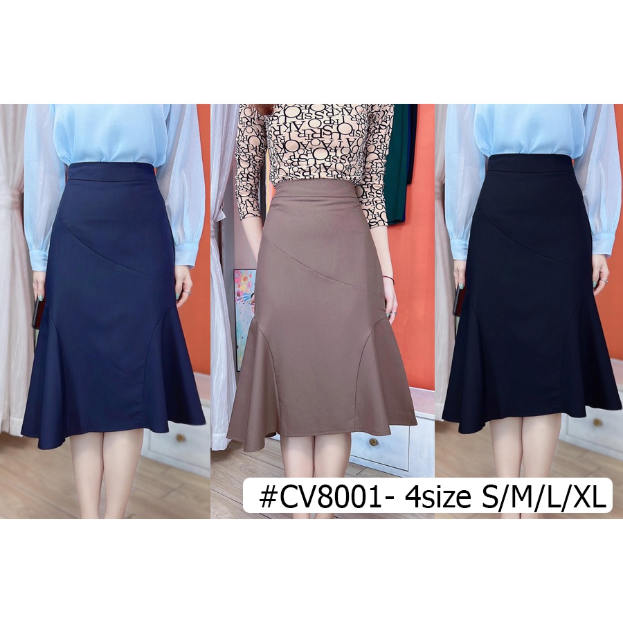 Chân váy đuôi cá dáng dài công sở kiểu basic CHUU CV8001