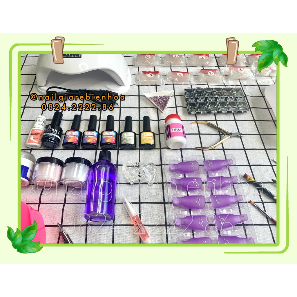 set dụng cụ nail chuyên nghiệp (đắp bột + đắp gel)