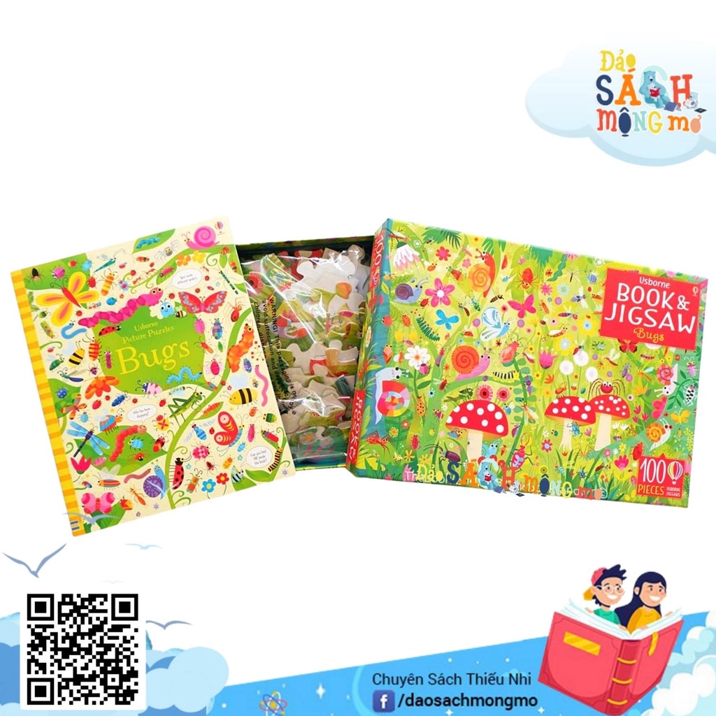 Bộ Xếp Hình Cho Bé Usborne Puzzle B00k and Jigsaw Bugs