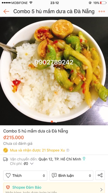 Combo mắm dưa cà