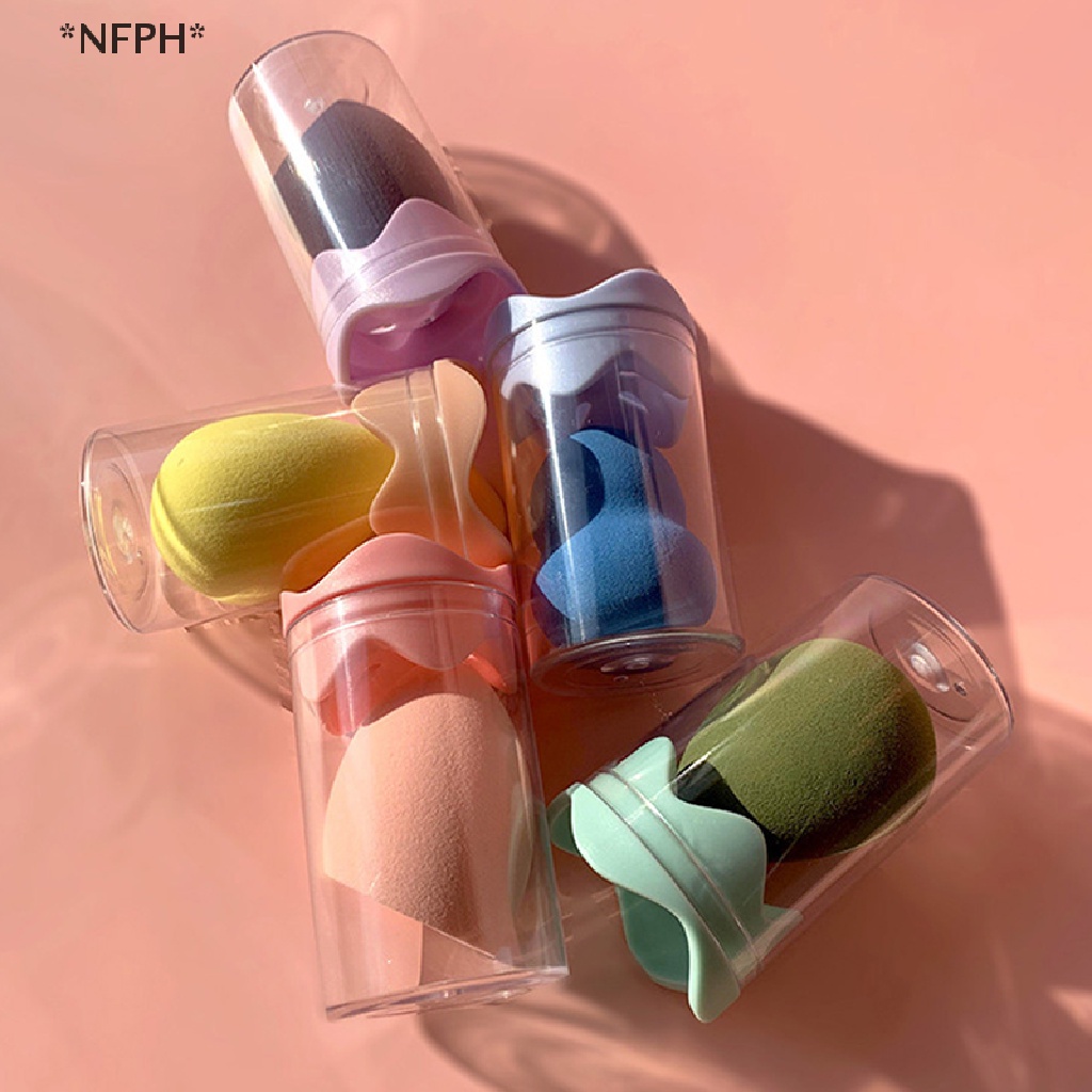 [Hàng mới về] Bộ hộp đỡ bông phấn trang điểm nền tiện dụng