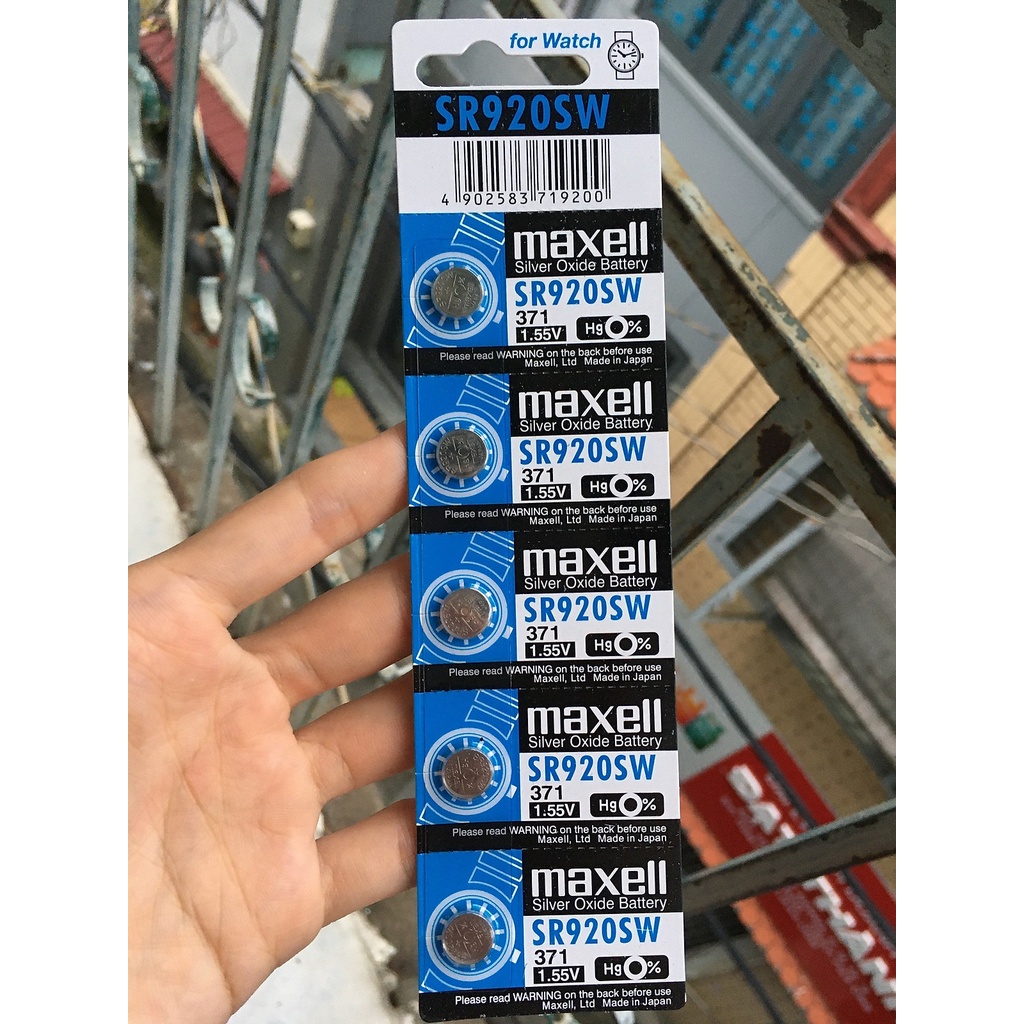Vỉ 1 viên Pin Đồng hồ đeo tay Maxell SR920 1.55V 371