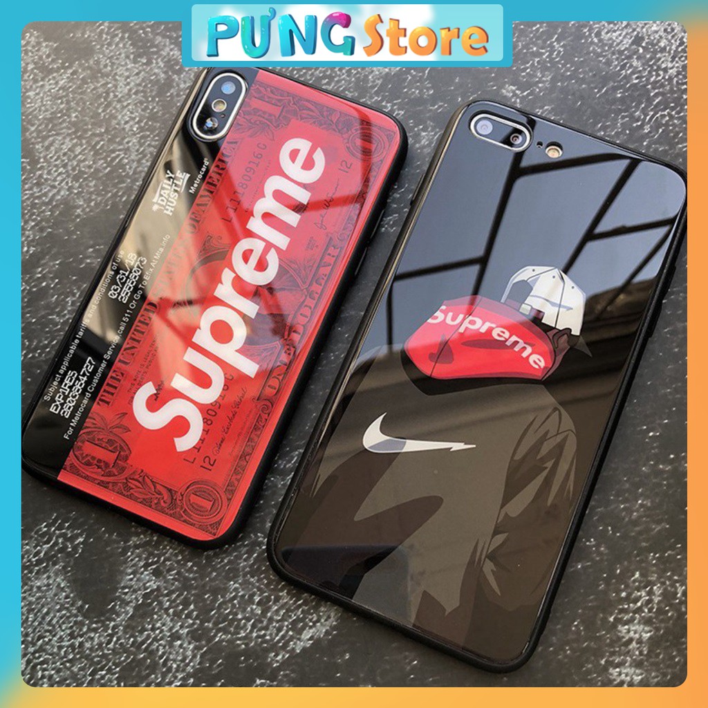 [iPhone] Ốp iPhone - Ốp lưng kính cường lực SUPREME 2 đủ mã