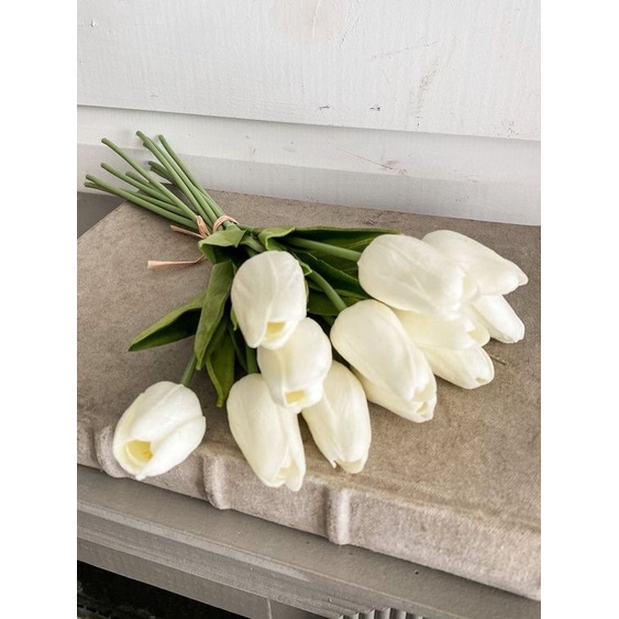 Hoa Giả ,Hoa Tulip Giả Cao Cấp, Xịn, lá xoăn đẹp