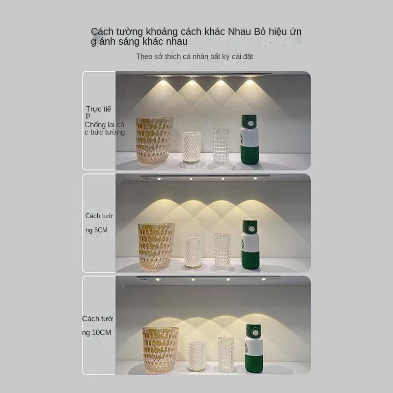 Đèn cảm ứng cơ thể con người với sạc led không tự dính dây sóng dài mắt mèo giày tủ đồ gia đình