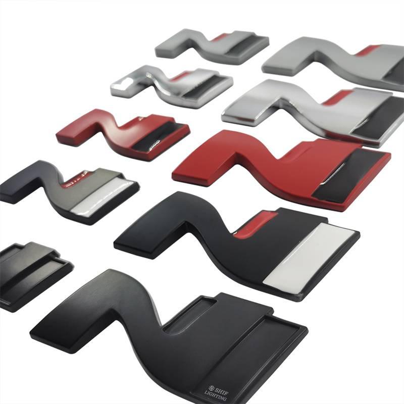 Logo dán trang trí xe hơi Hyundai hình chữ N làm từ kim loại sang trọng