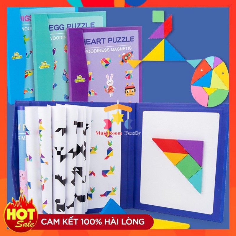 Đồ Chơi Cho Bé Xếp Hình Tư Duy Tangram Có Kèm Sách TừTính Space Kids Cho Trẻ Rèn Luyện Tư Duy Sáng Tạo