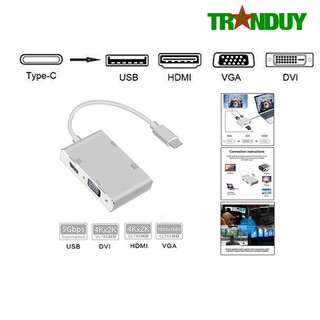 Cáp chuyển type c ra hdmi/vga/dvi/usb 3.0
