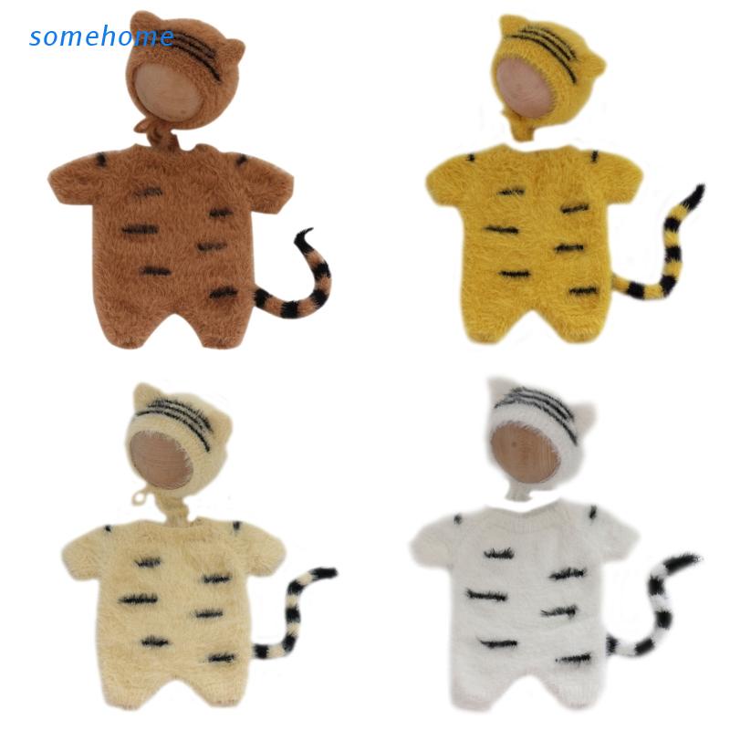 Bộ Áo Liền Quần Hình Chú Hổ Kèm Nón Dễ Thương Dùng Chụp Ảnh Cho Bé