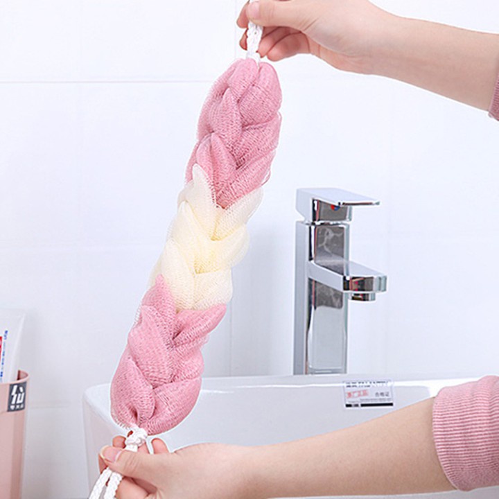 Bông tắm dài chà lưng cao cấp lưới PE loại dày tạo bọt mềm mại